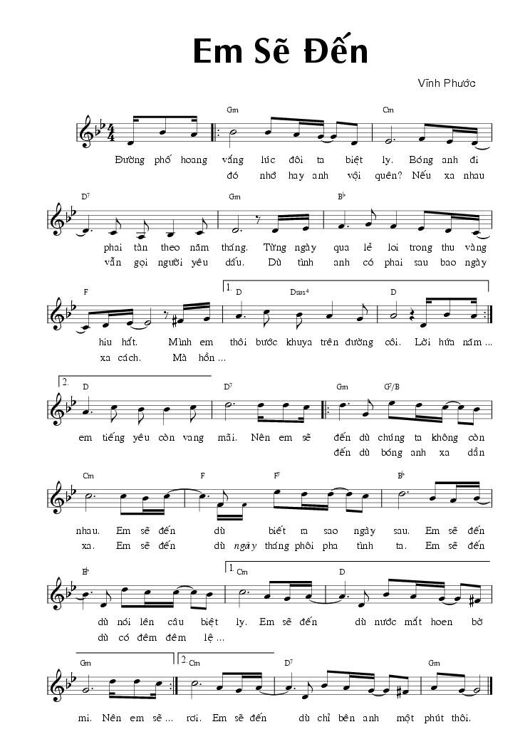 Sheet nhạc Anh Sẽ Đến